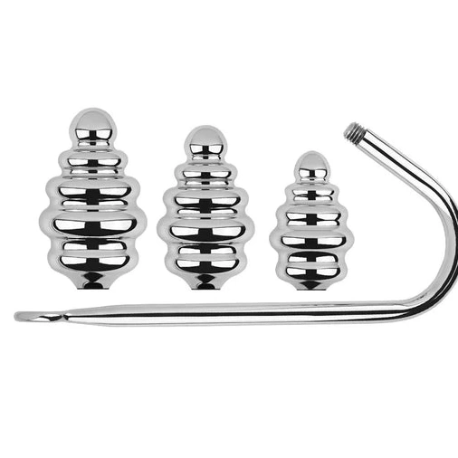 8826 GreatBenefit Ribbed Hook Anal Set Screw-in 0404